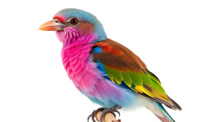 Fototapeta premium Vibrant Rainbow Colored Bird Perched on Branch