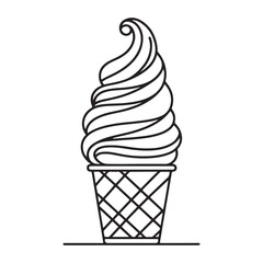 Delicious Soft Serve Ice Cream Cone Vector Illustration for Dessert Lovers