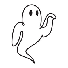 Friendly Ghost Silhouette Vector Illustration for Halloween Designs and Crafts