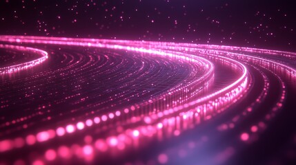Abstract Pink Light Trails. Cosmic Design