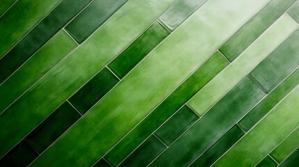 Angled view showcases a lush green and white tropical-themed tile, ideal for contemporary decor. Ample copy space on the left enhances design flexibility