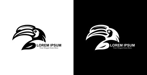 Modern style hornbill shaped logo design © Yohanes