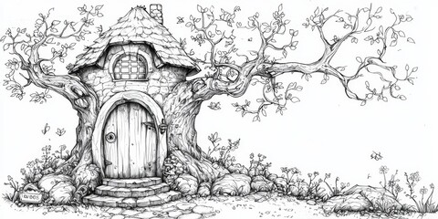 Fototapeta premium Fun and educational coloring book page for all ages.