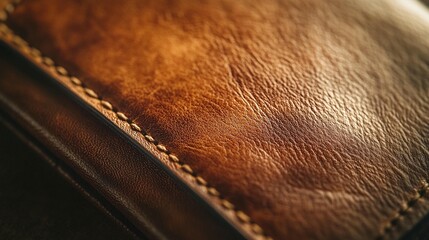 Close-up of Brown Leather Texture