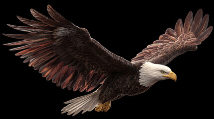 Obraz premium Wings of Freedom: Bald Eagle Glides Through the Sky