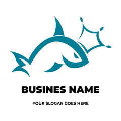 An elegant crown fish logo with a minimalist design, symbolizing freedom, agility, and sharp vision. Ideal for branding businesses, or environmental organizations.