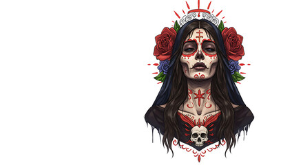 Elegant Catrina Illustration With Roses