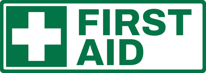 emergency and first aid safety signs v2 uppercase text_first aid_landscape size 1/2 a4,a3,a2,a1	 
