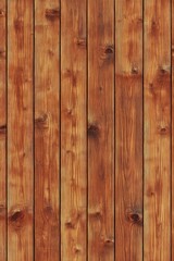 Naklejka premium Warm knotted wooden wall made of vertical panels rich with grain and a hint of rustic charm