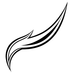 Naklejka premium Tattoo-swoosh-design vector design with decorative swirls for creative digital use.