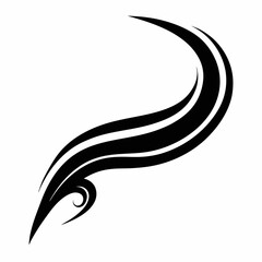 Tattoo-swoosh-design vector design with decorative swirls for creative digital use.