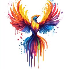Obraz premium Colorful phoenix in flight