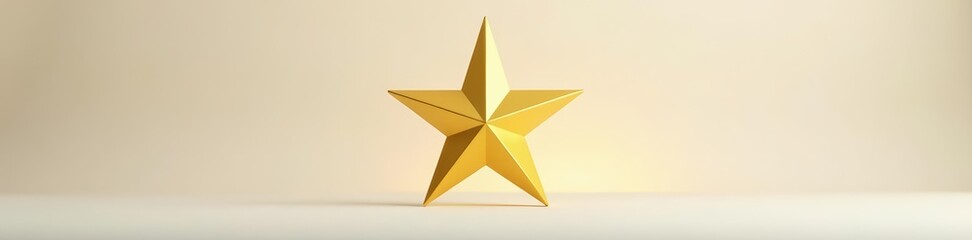 Obraz premium Single gold star on clear backdrop, cutout design element, awarded achievement, clear, design
