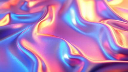 Obraz premium Abstract Iridescent Fabric Texture with Pink and Blue Hues