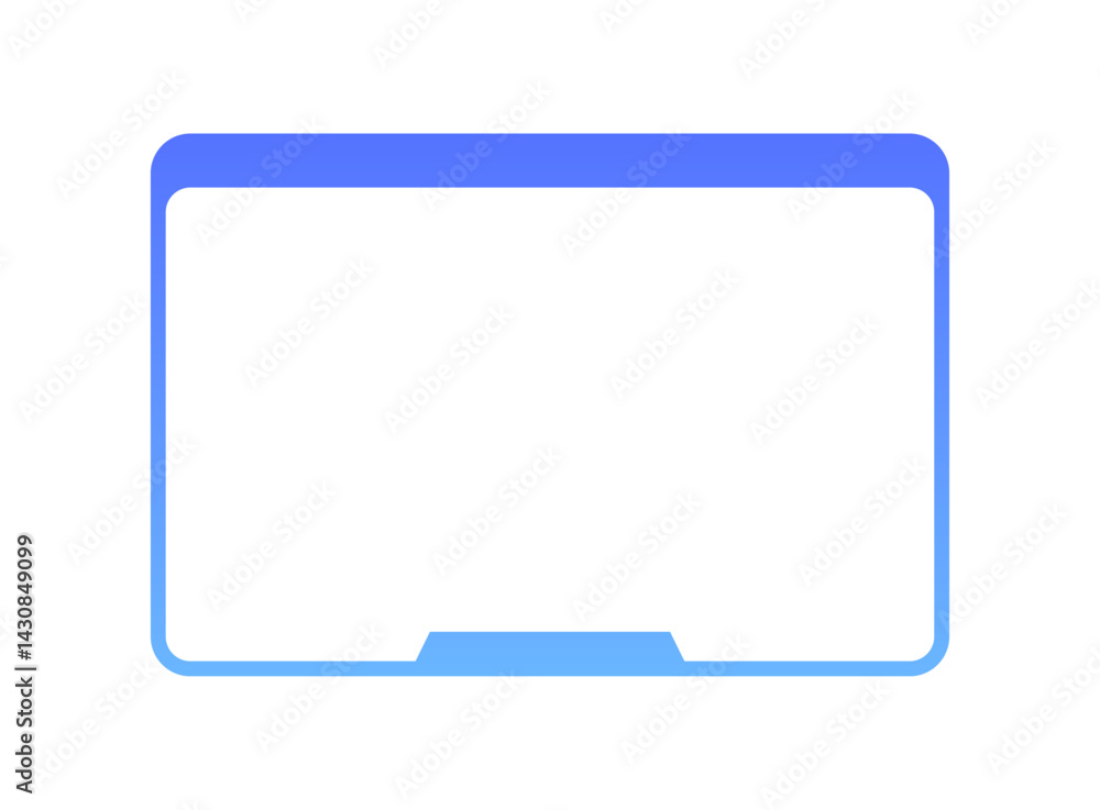 Poster futuristic popup window frame in gradient colors. digital interface frame with minimal popup design.