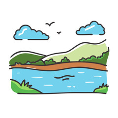 lake icon, lake vector illustration-simple illustration of lake, perfect for lake logos and icons