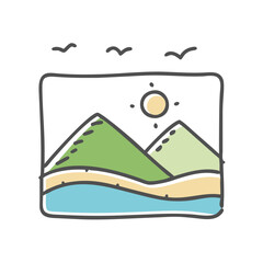 landscape icon, landscape vector illustration-simple illustration of landscape, perfect for landscape logos and icons