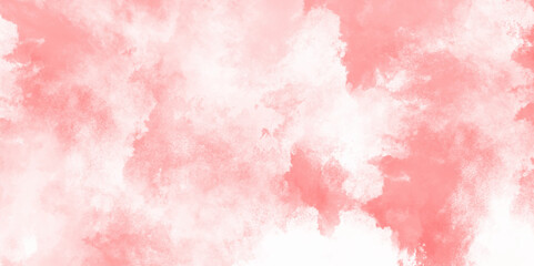 Abstract background of a vibrant clear colorful teal sky with soft clouds. Aquarelle pattern. Hand drawn watercolor art. Abstract banner in watercolor style. paper textured canvas for vintage design. 