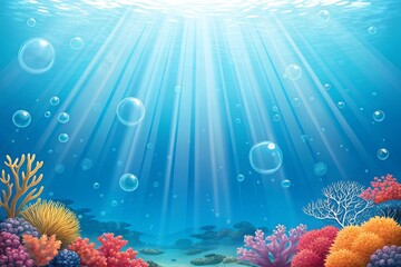 Naklejka premium Vibrant Underwater Coral Reef