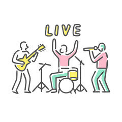 live band icon, live band vector illustration-simple illustration of live band, perfect for live band logos and icons