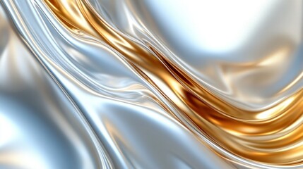 Luxury flowing fabric, silver and gold