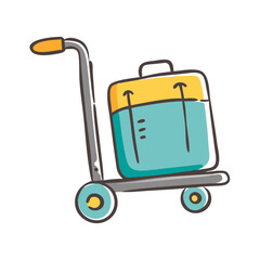 luggage cart icon, luggage cart vector illustration-simple illustration of luggage cart, perfect for luggage cart logos and icons