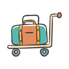luggage cart icon, luggage cart vector illustration-simple illustration of luggage cart, perfect for luggage cart logos and icons