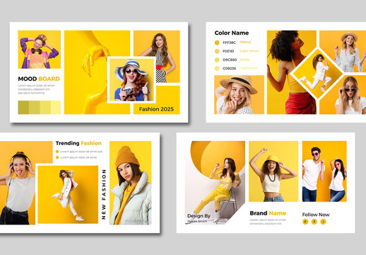 Fashion Mood Board Design With Yellow Accents