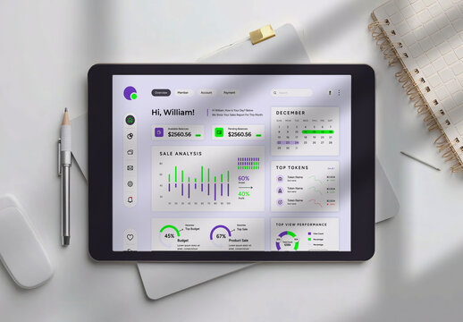 Tablet Device Mockup Isolated On White