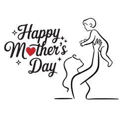 Cute Mother’s Day Greeting Card Design – Vector EPS