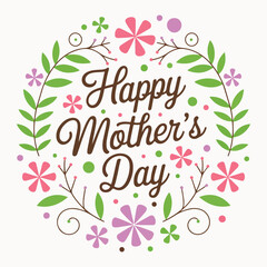 Cute Mother’s Day Greeting Card Design – Vector EPS