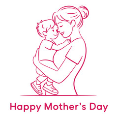 Cute Mother’s Day Greeting Card Design – Vector EPS