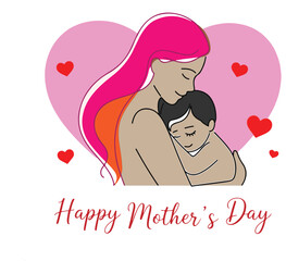 Cute Mother’s Day Greeting Card Design – Vector EPS