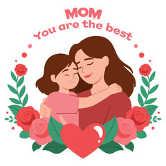 Cute Mother’s Day Greeting Card Design – Vector EPS