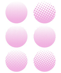 ハーフトーンのサークル　イラスト　アイコン　ピンク