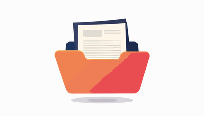 Open document folder with travel papers, minimalistic design