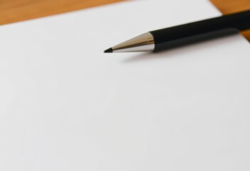 Close-up of a blank white notebook page, ready for writing or drawing, work, page