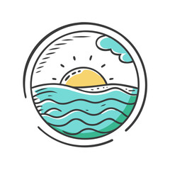 ocean view icon, ocean view vector illustration-simple illustration of ocean view, perfect for ocean view logos and icons