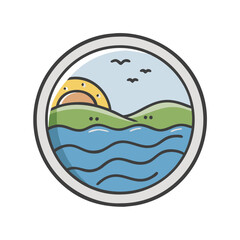 ocean view icon, ocean view vector illustration-simple illustration of ocean view, perfect for ocean view logos and icons