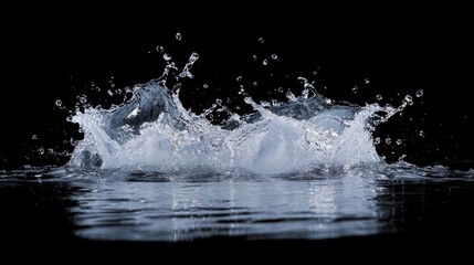 Water Splash on Black Background