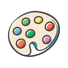 Obraz premium palette icon, palette vector illustration-simple illustration of palette, perfect for palette logos and icons