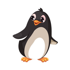 Penguin with Outstretched Wing – Cute Vector Animal Illustration