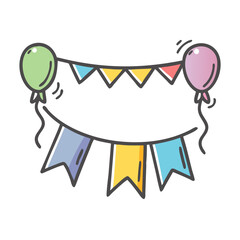 party banner icon, party banner vector illustration-simple illustration of party banner, perfect for party banner logos and icons