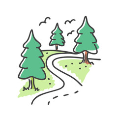 path through forest icon, path through forest vector illustration-simple illustration of path through forest, perfect for path through forest logos and icons