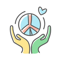peace icon, peace vector illustration-simple illustration of peace, perfect for peace logos and icons