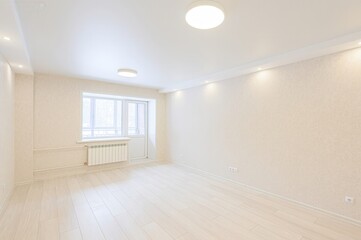 Obraz premium standard room interior apartment. view kind of decor home decoration in hostel house for sale. empty room renovated