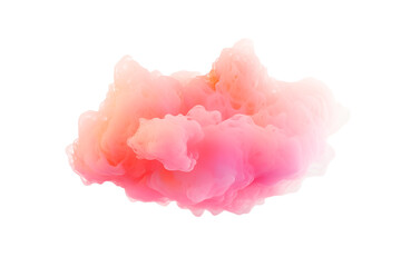 A fluffy cloud of pink and orange hues floating against a stark transparent background creating contrast png