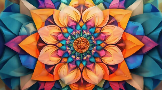 Vibrant Mandala: A Symphony of Colors and Shapes