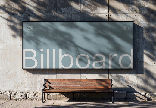 Outdoor Wall Billboard Mockup 