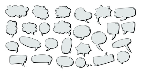  Cloud speech bubbles collection. Retro empty comic speech bubbles.